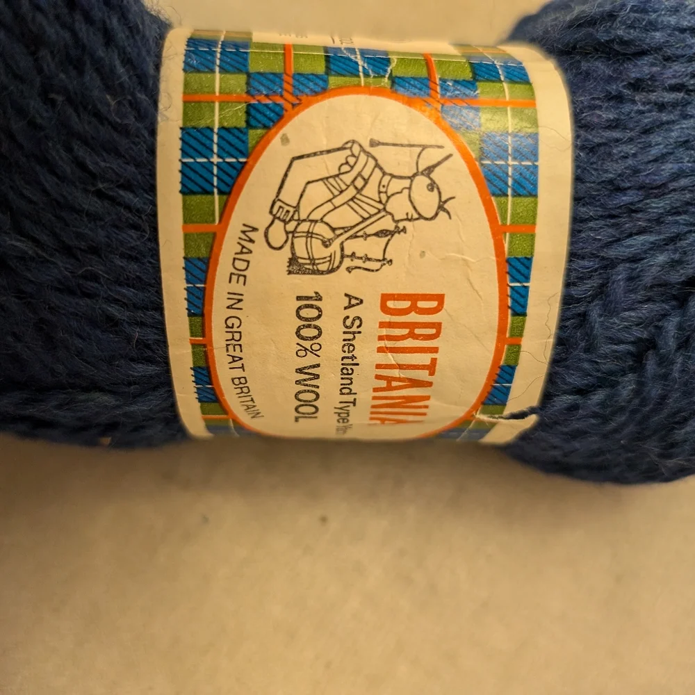6 VTG Unger BRITANIA 100% Shetland Type WOOL YARN~Blue , 1 6/10 Oz, Kobalt- SALE